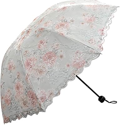 Lace parasol folding anti-ultraviolet parasol retro embroidery sun protection