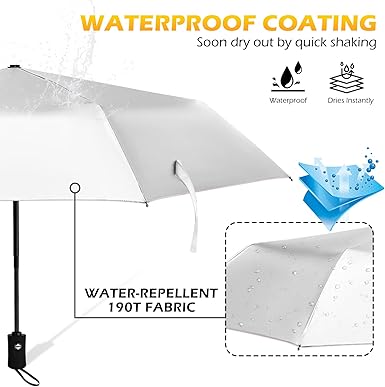 Folding Sun & Rain Umbrella – Auto Open/Close Compact Travel Umbrella with Pink Inner Layer, Lightweight Windproof Design