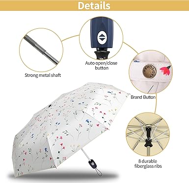 98cm Dual-Purpose Umbrella – Lightweight Folding Sun & Rain Umbrella with Yellow Cartoon Inner Layer, 330g Travel Compact Parasol