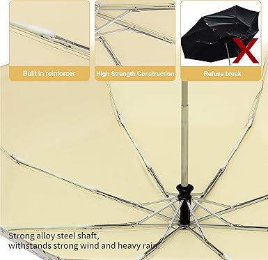 98cm Dual-Purpose Umbrella – Lightweight Folding Sun & Rain Umbrella with Yellow Cartoon Inner Layer, 330g Travel Compact Parasol