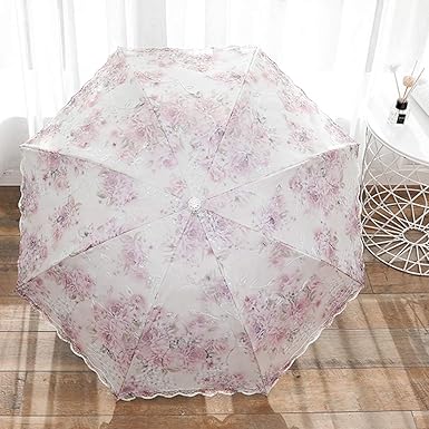 Lace parasol folding anti-ultraviolet parasol retro embroidery sun protection