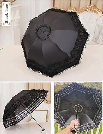 Travel umbrella folding anti-ultraviolet princess lace parasol sun umbrella for ladies and girls