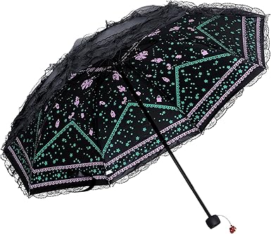 Lace Parasol Travel Sun Protection Umbrella Gothic Lolita Umbrella Anti-UV Sun Protection Retro Foldable Ladies Role Playing Shooting Props Party Decoration
