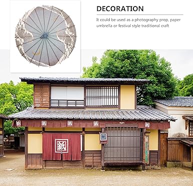 30cm  Decorative Paper Parasol – Pink & Gray   Oil Paper Umbrella with Wooden Handle for Wedding, Party, Photography